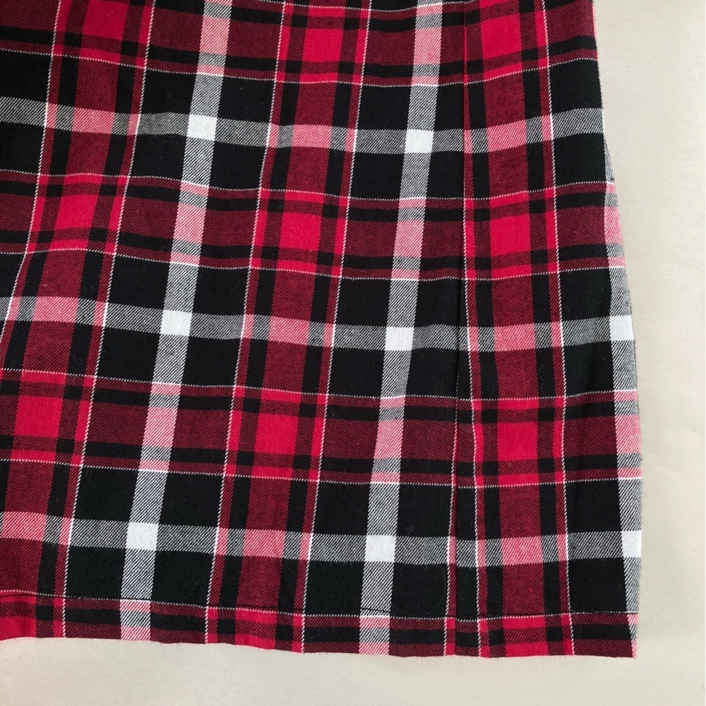 Lanz of Salzburg 100% Cotton Nightgown Dress Red Black Plaid Black Trim Size 1X - Picture 8 of 14